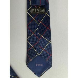 Thomas Pink Jermyn Street Handmade In England 100% Silk Tie blue red yellow 3.5